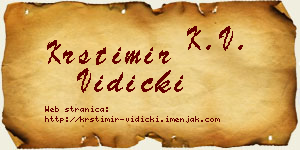 Krstimir Vidicki vizit kartica